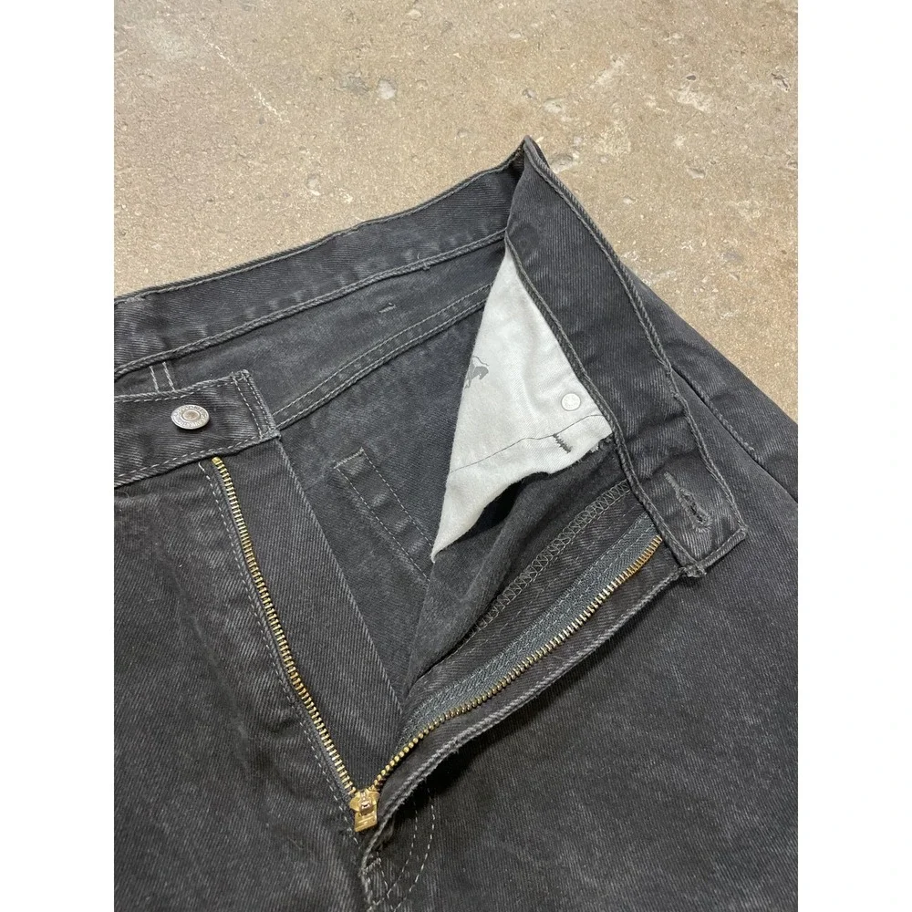 Levis 505 Jeans Mens 38x32 Black‎ Denim Straight Leg Zip Fly PC9 00505-0260